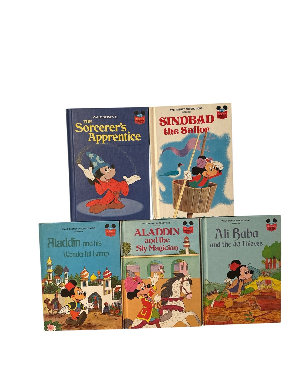 Lot 5 Walt Disney Vintage Wonderful World of Reading Books Mickey Mouse 1970s